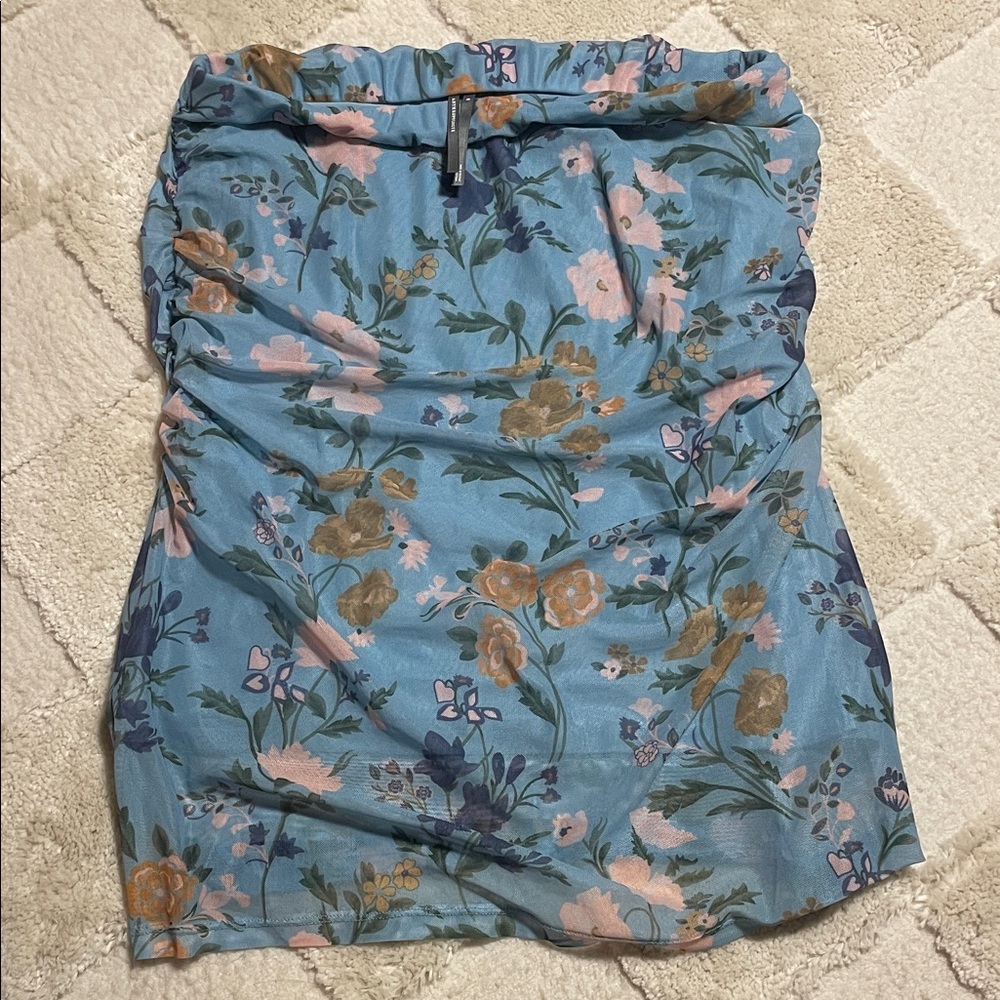 Anthropologie Maeve Knee-Length Printed Mesh Skirt